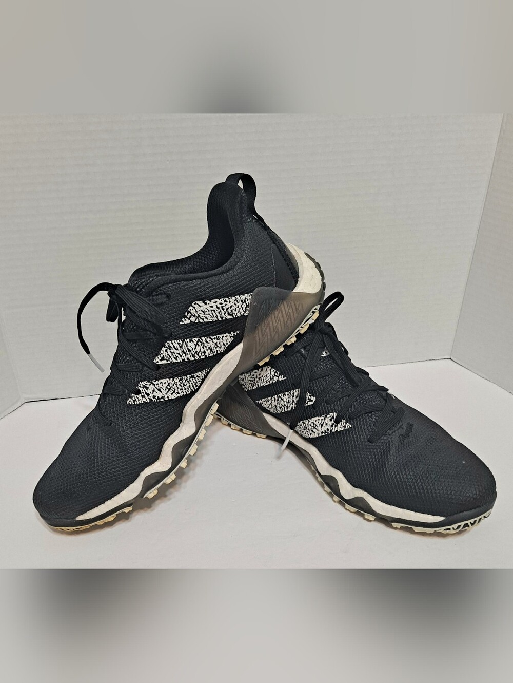Adidas Codechaos 22 Spikeless Golf Shoes Black and White Oreo Size 10 EUC